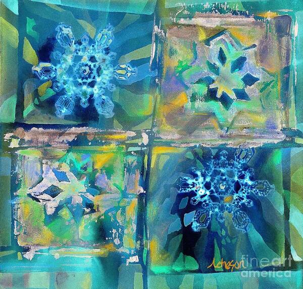 Snowflake Art Print featuring the painting Transformed 2 by Donna Acheson-Juillet