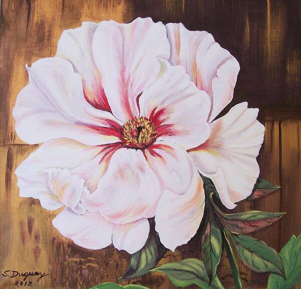 Flower Art Print featuring the painting White Beauty by Sharon Duguay