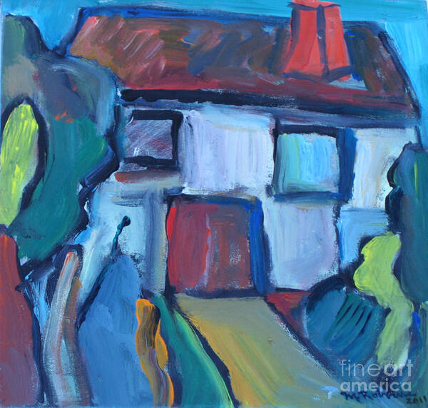 House Art Print featuring the painting Abstract House by Marlene Robbins