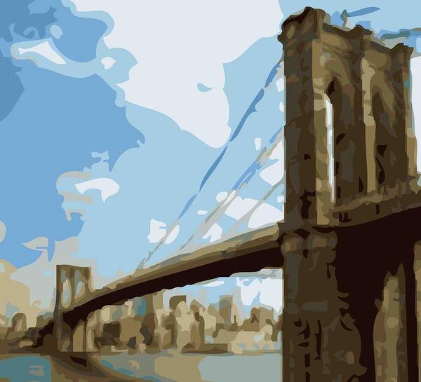 Brooklyn Bridge Art Print featuring the photograph Brooklyn Bridge Color 16 by Scott Kelley