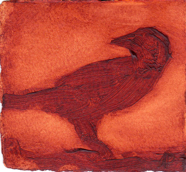 Crow Art Print featuring the painting Crow by Alla Parsons