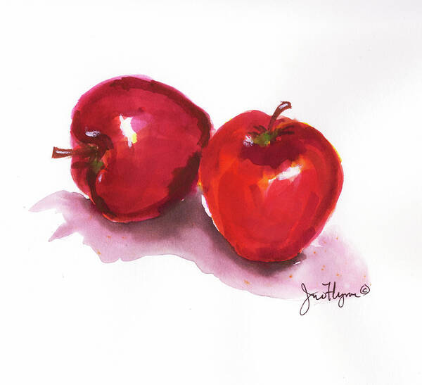 Apples Art Print featuring the painting Red Apples by James Flynn