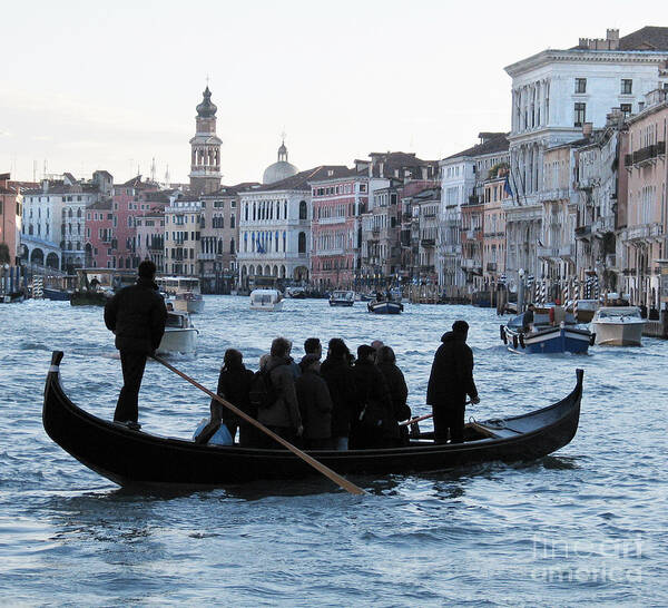 Grand Canal Art Print featuring the pyrography Traghetto . Gran Canal. Venice by Bernard Jaubert