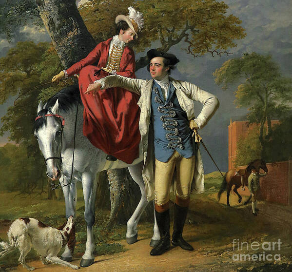 Horse Art Print featuring the painting Mr and Mrs Thomas Coltman by Joseph Wright of Derby