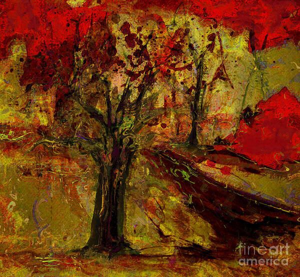 Tree Art Print featuring the painting Abstract Tree by Julie Lueders 