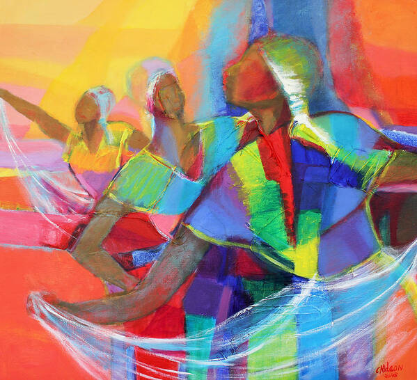 Cynthia Art Print featuring the painting Belle Dancers II by Cynthia McLean