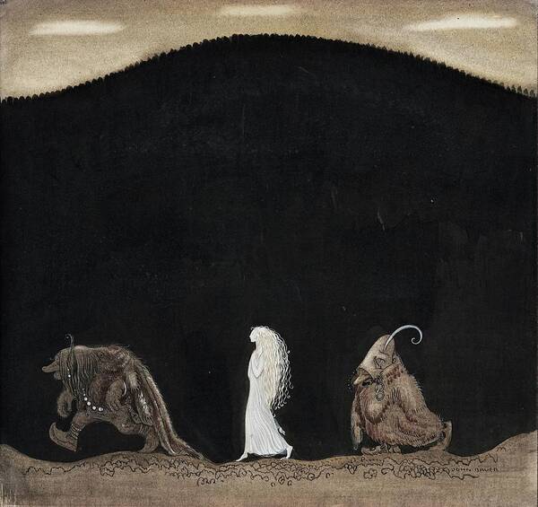 John Bauer Art Print featuring the painting Bianca Maria And Trolls by John Bauer