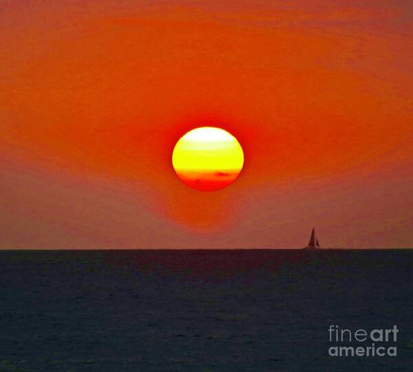 Sunset Art Print featuring the photograph Big Sun by Craig Wood
