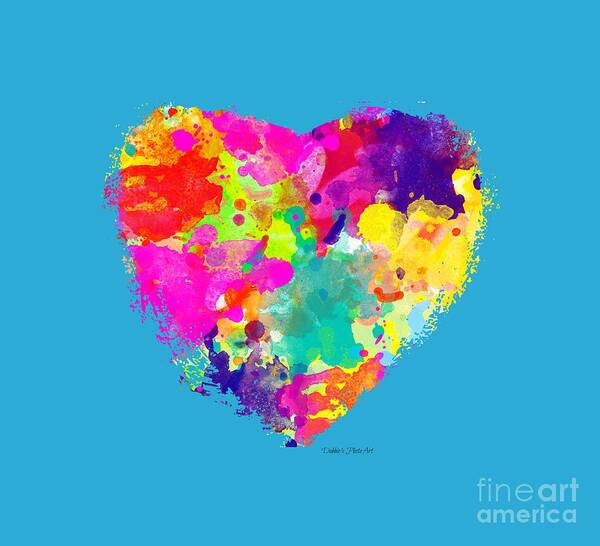 Heart Art Print featuring the digital art Bold Watercolor heart - TEE SHIRT DESIGN by Debbie Portwood