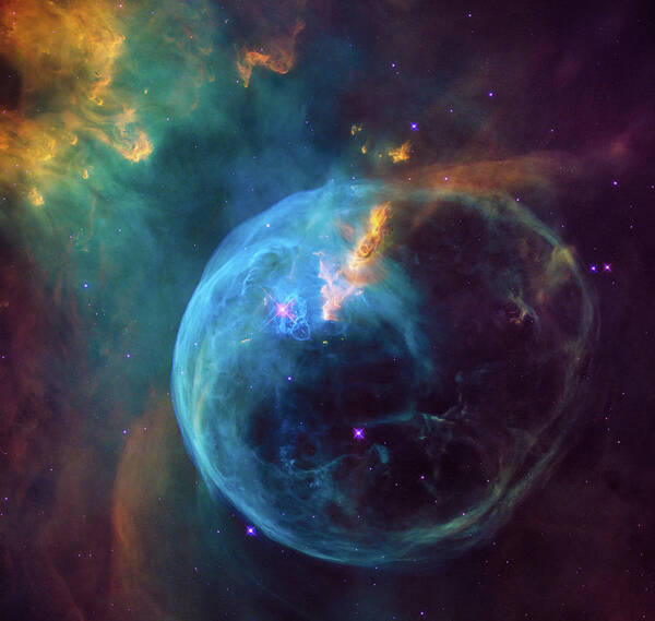 Cosmos Art Print featuring the photograph Bubble Nebula by Marco Oliveira