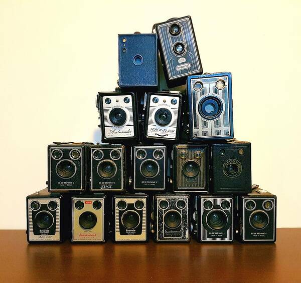 Camera Art Print featuring the photograph Camera Stack by Keith Hawley