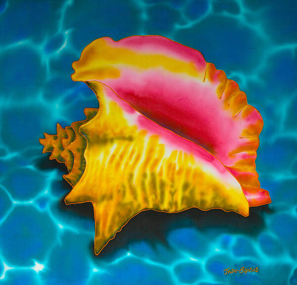 Queen Conch Shell Art Print featuring the painting Caribbean Conch by Daniel Jean-Baptiste