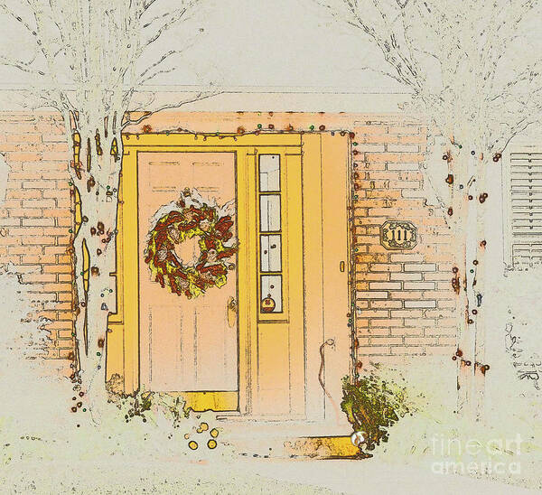 Wreath Art Print featuring the photograph Christmas color sketch by Barry Bohn