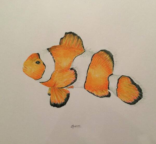 Clown Art Print featuring the painting Clown Fish by Rick Adleman