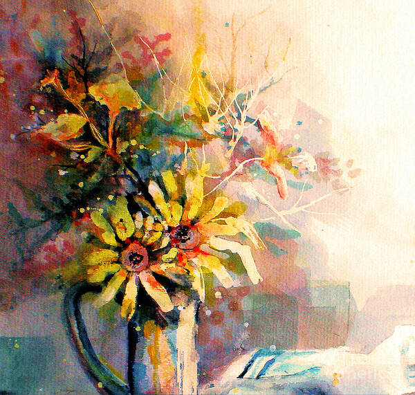 Flowers Art Print featuring the painting Daisy Day by Linda Shackelford