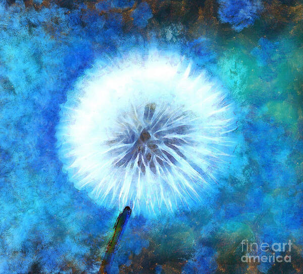 Dandelion Art Print featuring the digital art Exist In Magic by Krissy Katsimbras