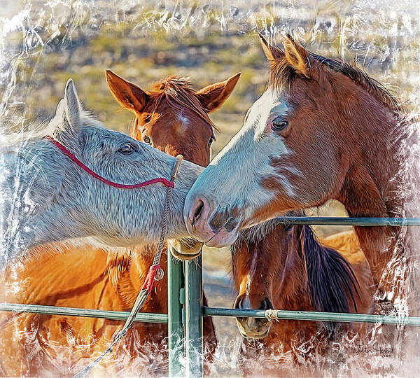 Horses Unlimited Rescue Art Print featuring the digital art Friends by Walter Herrit