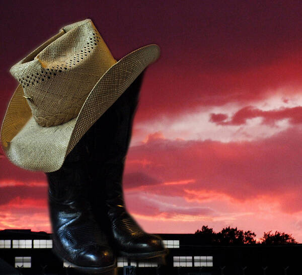 West Art Print featuring the photograph Hat n Boots 11 by Chuck Shafer