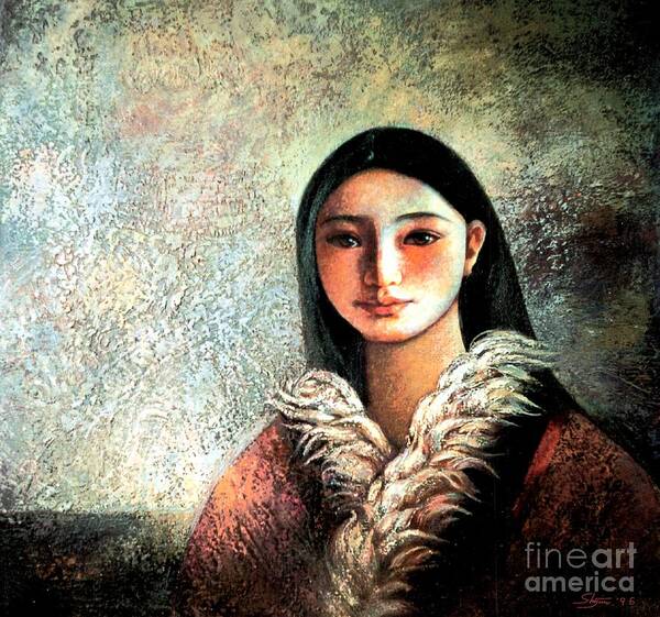 Portrait Art Print featuring the painting Image of Tibet II by Shijun Munns