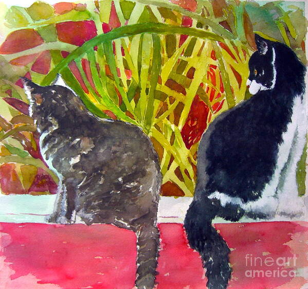 Cats Art Print featuring the painting It's a Jungle Out There by Patsy Walton