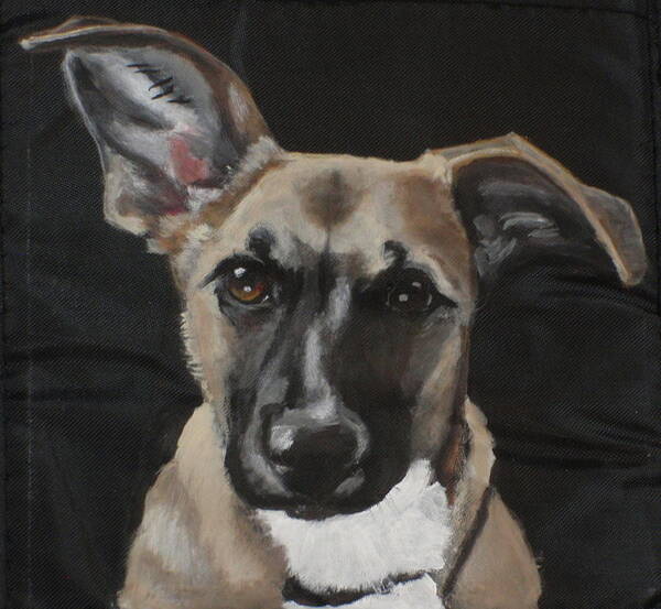 Puppy Art Print featuring the painting Mango by Carol Russell