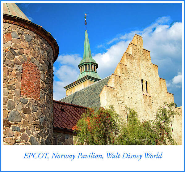 Norway Art Print featuring the photograph Norway Pavilion and Buildings, EPCOT, Walt Disney World by A Macarthur Gurmankin