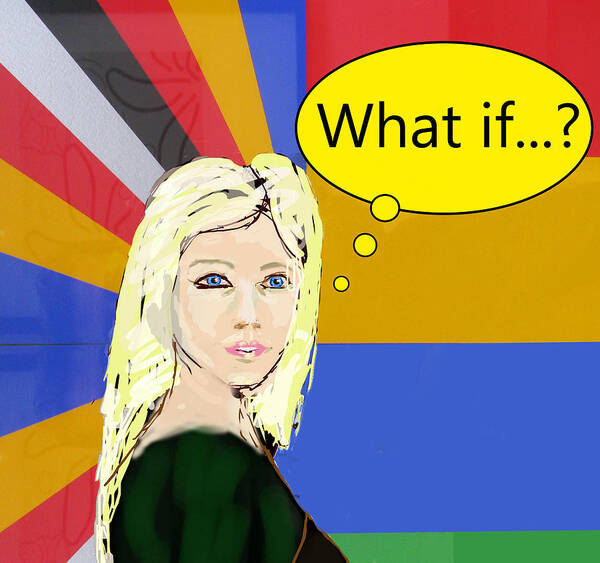 Popart Art Print featuring the digital art Popart portrait what if..? by Tom Conway