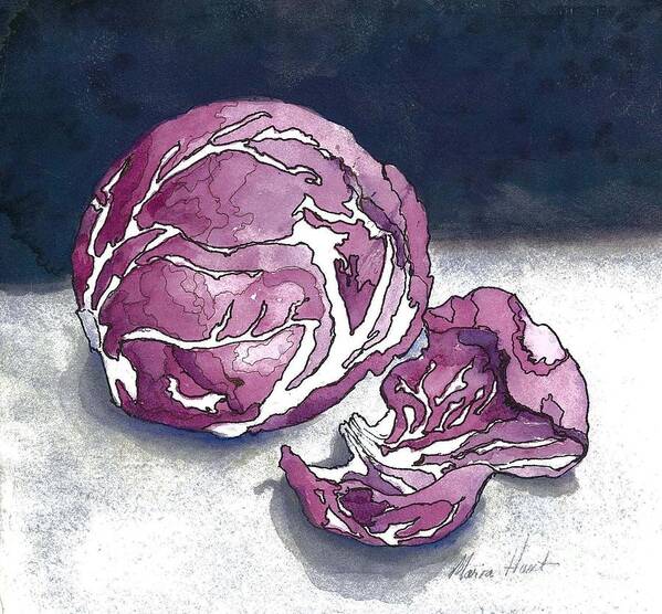 Vegetable Art Print featuring the painting Radicchio After Dark by Maria Hunt