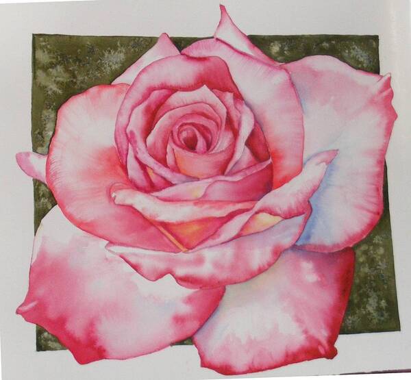 Red Art Print featuring the painting Rose 3 by Diane Ziemski
