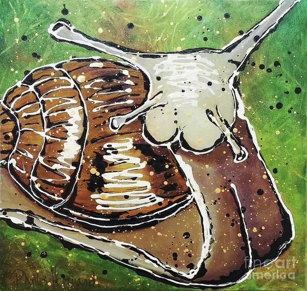 Snail Art Print featuring the painting RV ing by Phyllis Howard