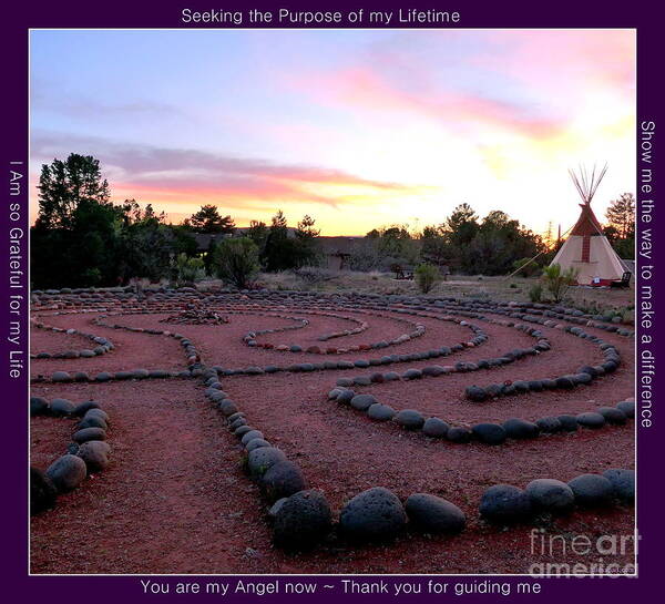 Sedona Art Print featuring the photograph Sedona Labyrinth Sunset by Mars Besso