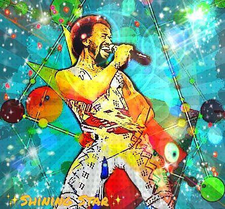 Digital Art Portrait Of Maurice White Art Print featuring the digital art Shining Star by Karen Buford