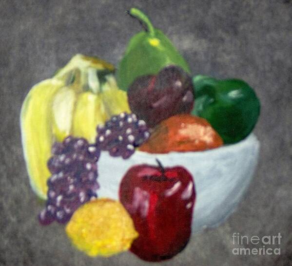 Fruit Art Print featuring the painting Snack by Saundra Johnson