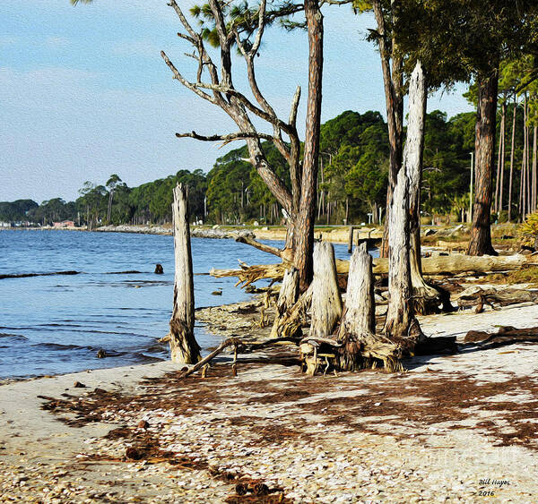 Art Art Print featuring the painting Stump Beach by DB Hayes
