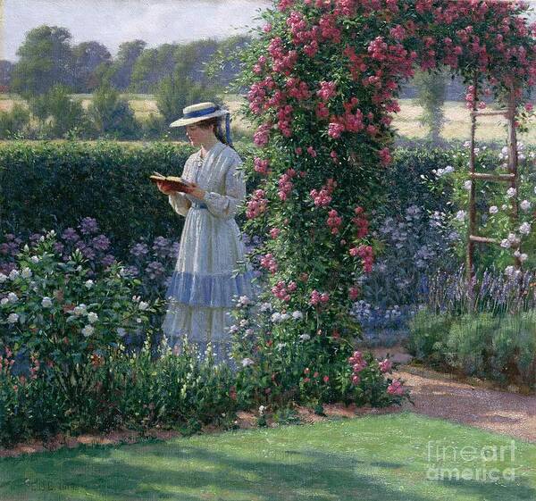 Garden Art Print featuring the painting Sweet Solitude by Edmund Blair Leighton