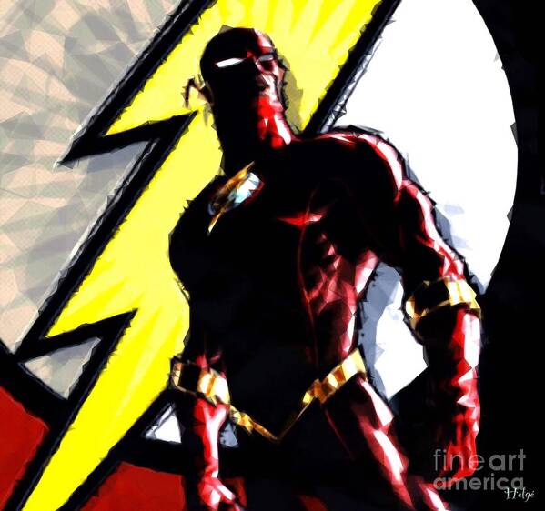 Flash Art Print featuring the digital art The Flash by HELGE Art Gallery