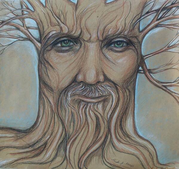 Tree Art Print featuring the drawing Tree Man by Linda Nielsen