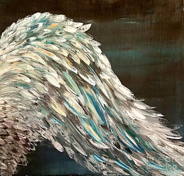 Angel Art Print featuring the painting Upon a Wing by Tracy Delfar
