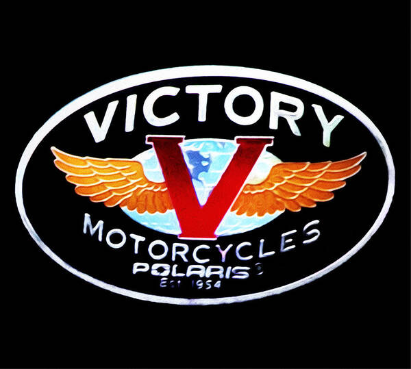 Victory Motorcycles Emblem Art Print featuring the photograph Victory Motorcycles Emblem by Bill Cannon