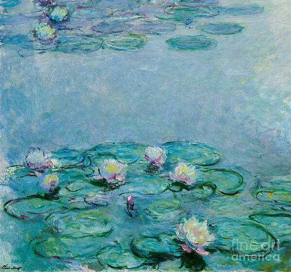 French Art Print featuring the painting Water Lilies by Claude Monet