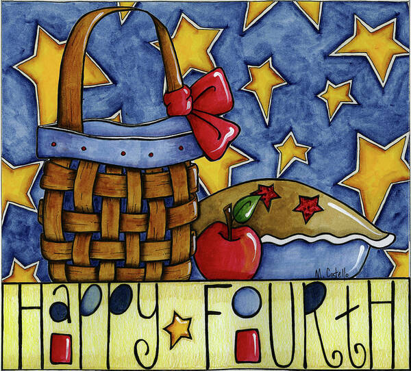 331c_happy_fourth_331c Art Print featuring the painting 331c_happy_fourth_331c by Maureen Lisa Costello