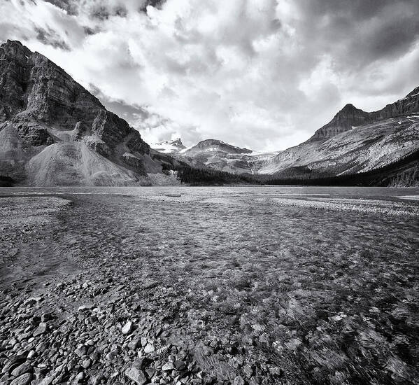Scenics Art Print featuring the photograph Bow Creek Black & White by Paul Bruins Photography