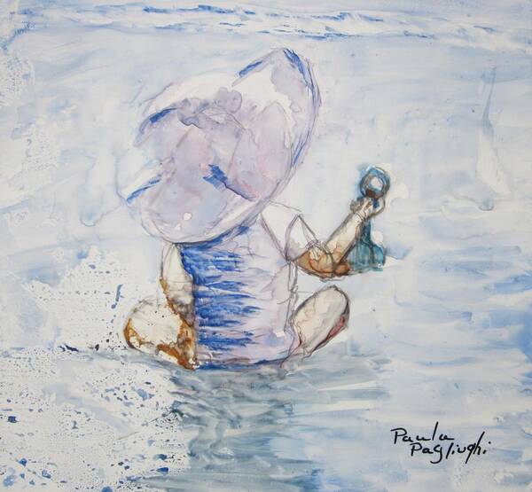 Painting Art Print featuring the painting Brielle in the Water by Paula Pagliughi