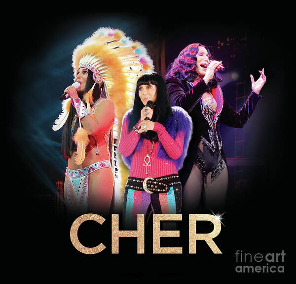 Cher Art Print featuring the digital art Classic Cher Trio by Cher Style