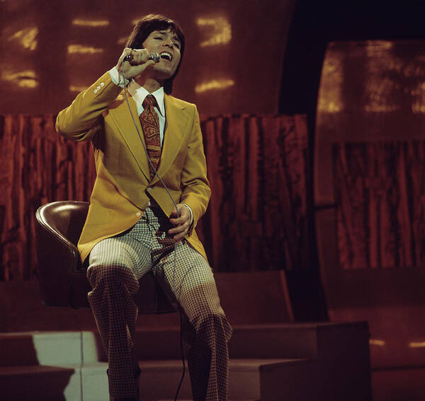 Singer Art Print featuring the photograph Cliff Richard Performs On Tv Show by Tony Russell