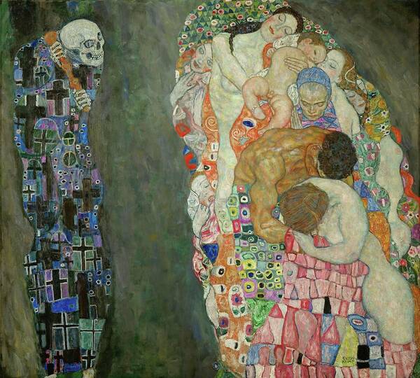 Gustav Klimt Art Print featuring the painting GUSTAV KLIMT 'Tod und Leben' Death and Life. Date/Period 1910/15. Painting. by Gustav Klimt