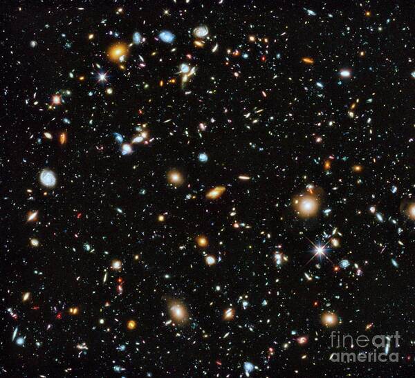 Hubble Ultra Deep Field Art Print featuring the photograph Hubble Ultra Deep Field by Nasa, Esa, H. Teplitz And M. Rafelski (ipac/caltech), A. Koekemoer (stsci), R. Windhorst (arizona State University), And Z. Levay (stsci)/science Photo Library