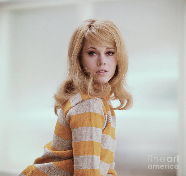 Sweater Art Print featuring the photograph Portrait Of Jane Fonda by Bettmann