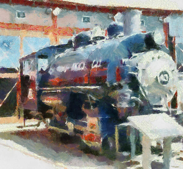 Steam Locomotive Art Print featuring the mixed media Steam Switcher Locomotive by Christopher Reed