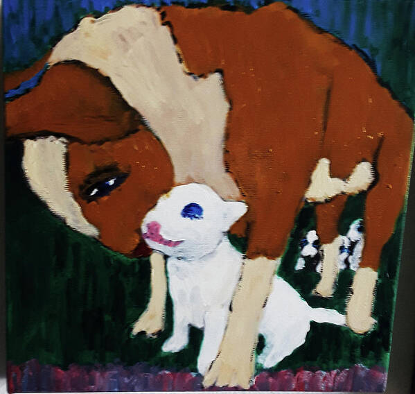 Pets Art Print featuring the painting Unbelievable by Gabby Tary